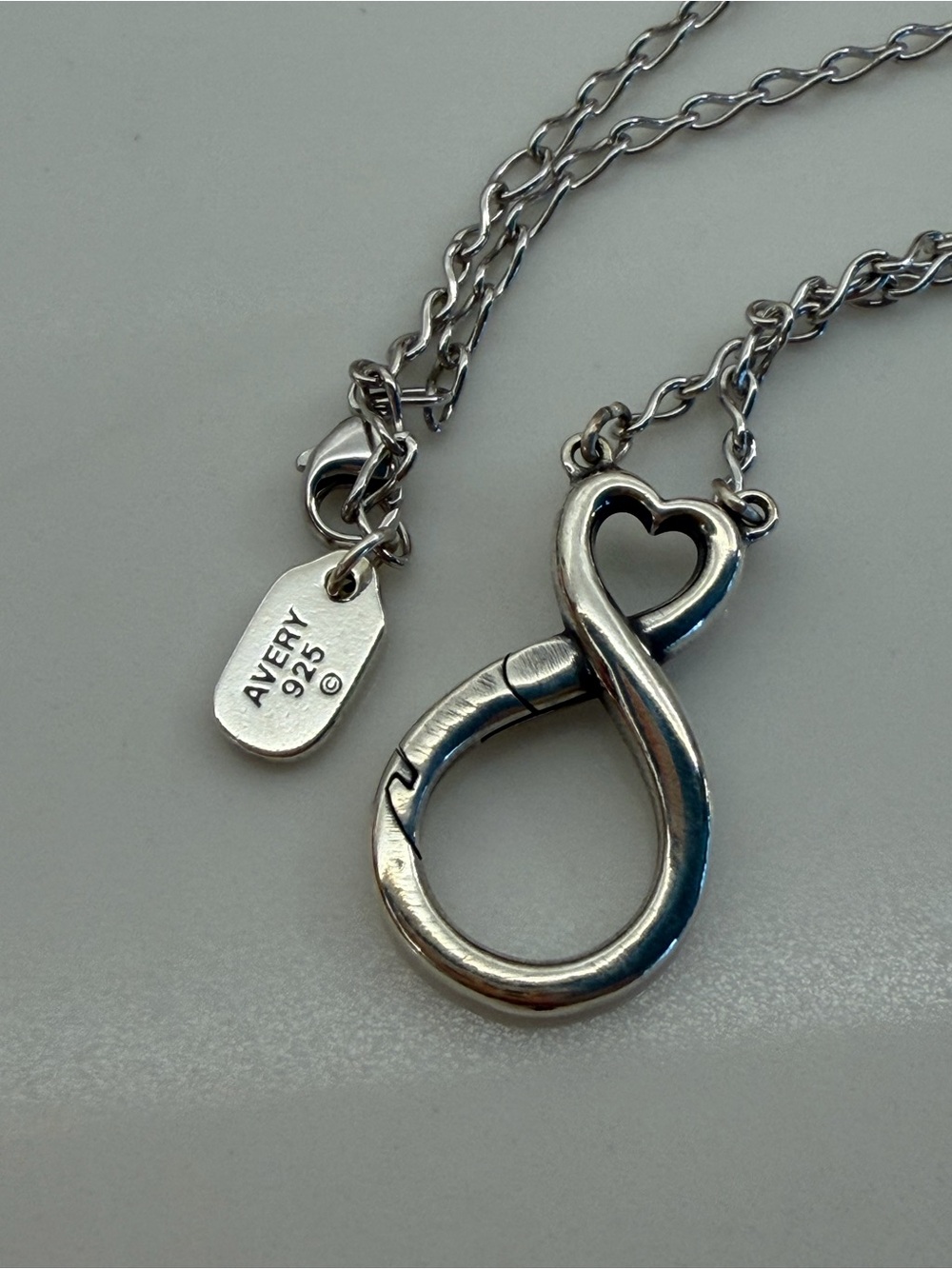 Endless Love Changeable Charm Holder Necklace New in Box 20" .925